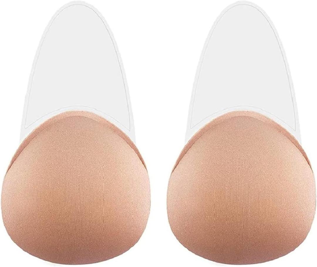 Strapless Backless Invisible Sticky Bra,Breast Lift Tape Reusable Push Up Adhesive Bra Lift up Nippleless Covers (04nude)