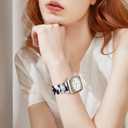 V-MORO Resin Bands Compatible with Apple Watch Series 11/10/9/8/7 Band 45mm 46mm Starlight Buckle Lightweight Fashion Strap Bracelet for iwatch Series SE/6/5/4/3/2/1(Black/White,42/44/45/46/49mm)