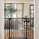 29"-40" Baby Gate for Stairs, Auto Close Stroller Friendly Dog Gate Indoor for Doorways, Pressure Mounted Baby Gate, Easy Walk Through Gate for Children & Pets, Black