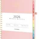 Forvencer 2026 Planner, Hardcover Calendar Planner Weekly and Monthly, Jan 2026 - Dec 2026, 8.5" x 11", Spiral Daily Organizer for Home School, Pink