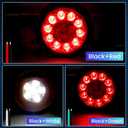 LED Trailer Light Kit - Round 16LED Tail Lights With Rubber Ring, Stop Brake Running Reverse Lamps for Trucks (4pcs, Red and White)