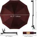 UPF 50+ Beach Umbrella with Adjustable Universal Clamp