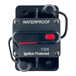 100 Amp Circuit Breaker Resettable Fusewith Manual Reset Switch Button Waterproof 12V-48V DC for Boat Trolling Motor Marine ATV Trailer Vehicles Stereo Audio Electronic Battery Solar System