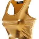 MixMatchy Women's Casual Basic Sports Crop Tank Tops Racerback Running Yoga Tanks Cotton Sleeveless Gym Shirts, Size L