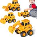 Construction Toys for 2 3 4 5 6 + Year Old Boys Kids Toddlers Girls, Sandbox Excavator Toy Trucks Construction Truck Toys Vehicles Bulldozer Road Roller Toy Christmas Birthday Gifts for Boys