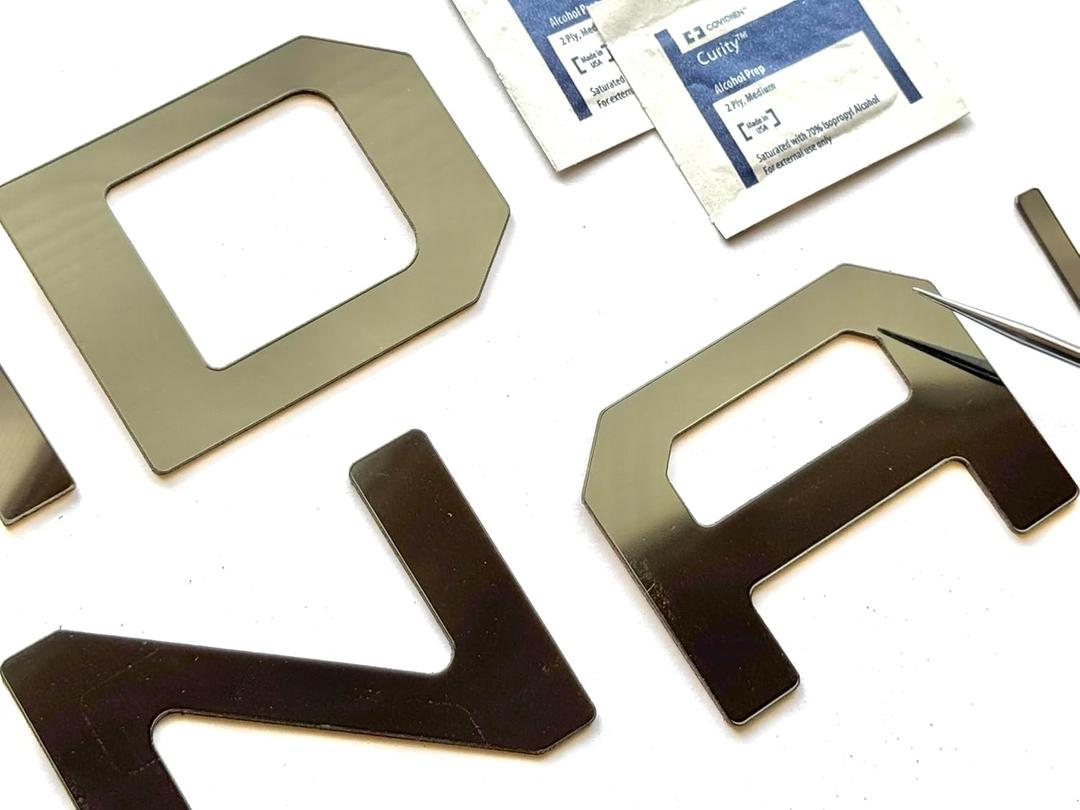 Gunmetal Chrome Rear Tailgate Letters Compatible with Tun_dra 2022-Up Self-AdhesiveABS Plastic Inserts