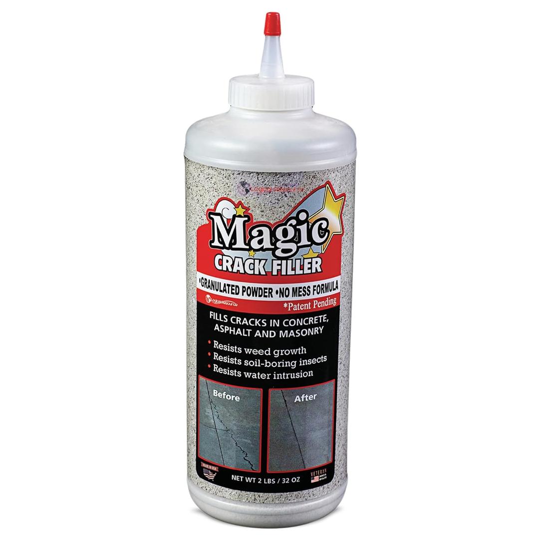 Magic Crack Filler 2LB Concrete Slab Gray, for Filling in Concrete Cracks on Driveways, Walkways and Patios. Installs Easily Dry Granular No Mess and DIY (Gray, 1) (Grey)