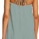 Yanekop Womens Summer Strapless Romper One Piece Short Jumpsuits Casual Sleeveless Beach Rompers with Pockets (S)