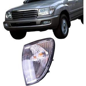 Left Corner Light Indicator Lamps Turn Signal Lamp Compatible with Toyota Land Cruiser FJ100 LC100 1998-2005 Chrome W/Bulbs Replace 81520-60360