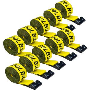 Truck Straps, 4" x30' Heavy Duty Tie Down w/Flat Hooks 18,000lbs Break Strength, WLL# 6000lbs, Winch Straps Cargo Straps tie Down for Flatbeds, Trucks, Trailers, Farms, Rescues, Tree Saver(10 Pack)