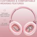 ZIHNIC Active Noise Cancelling Headphones, 40H Playtime Wireless Bluetooth Headset with Deep Bass Hi-Fi Stereo Sound,Comfortable Earpads for Travel/Home/Office (Rose Gold)