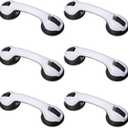 6 Pack 12 Inch Shower Grab Bars for Bathtubs and Showers Suction Cup Shower Handles for Seniors Elderly Handicap Safety Handrails Removable No Drilling Heavy Duty Bathroom Grips(Black)