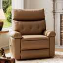 GarveeHome Oversized Recliner Chair - PU Leather Manual Recliner for Adults, Lazy Chair with 1.5X Sponge Comfort Arm and Back for Living Room, Bedroom