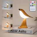 Small Bird Desk Lamp, Rechargeable Cordless Table Lamp with 3 Color Temperatures, Remote Control & Touch Sensor, Multi-Function Battery Operated Bird Night Light for Bedroom, Kids, 1 Pack