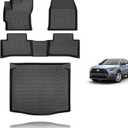 KELCSEECS Floor Mats & Cargo Liner for 2025 2024 2023 2022 Corolla Cross(Fit Hybrid & Gas) FWD All Weather Floor Liners Car Mats Cargo Mat Trunk Mat Corolla Cross Floor Mats Trunk Liner Accessories