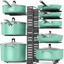 ORDORA Pots and Pans Organizer under Cabinet, 8 Tier Pot Organizers Rack Expandable 11.65" to 19.02" Height with 3 DIY Methods, Adjustable Pan Organizer inside Cabinet Kitchen Storage Organization