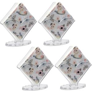 4 Pack Clear Acrylic Napkin Holder, 7 x 4.9 Inch Cocktail Napkin Dispenser for Kitchen, Bar, Restaurant, and Table Decor