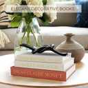 Set of 3 Linen Decorative Books for Home Decor,Modern Faux Decorative Book Stack for Decoration,Fashion Design Fake Books for Coffee Table/Bookshlef/Mantel Decor (Camel)