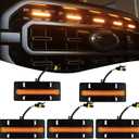 5PCS Grille Lights LED Amber Front Grille Makers Lights Accessories Compatible with 2021 2022 2023 F150 XL/XLT/XLT Sport Wiring Harness Kit fit