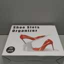 Shoe Slots Organizer 20 Pack - Shoe Stackers, Space Savers 50%, 4 Levels Adjustable, Double Layer Holders for Closet, White