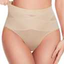 GYDEK Shapewear Tummy Control Panties - Body Shaping Briefs Compression Underwear Low Rise Girdle Panty Shapewear for Women (Beige, L)