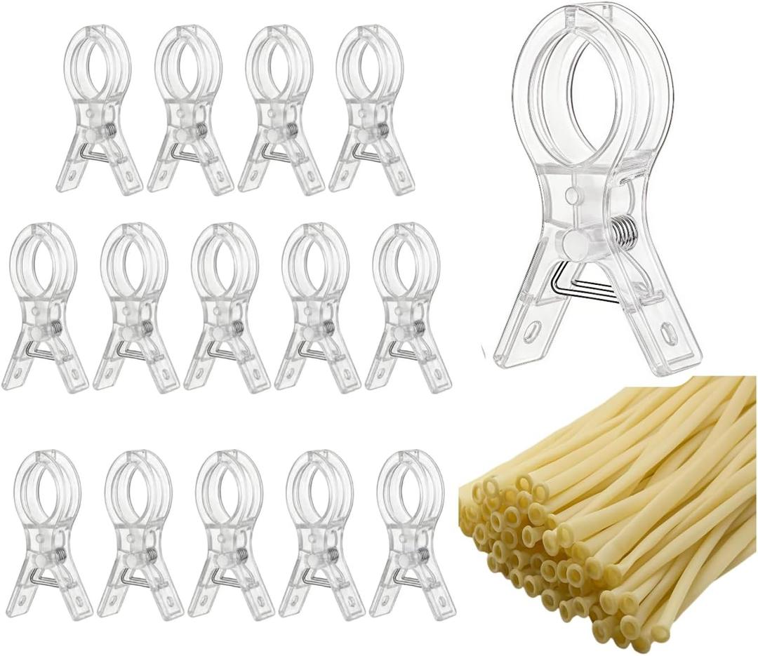 15 Pack Large Balloon Arch Clips,3.5 Inch Heavy Duty Clips 100pcs Clear 260 Long Balloons for Balloon Arch Kit Birthday Decoration Crafts Woodworking Photography Studios