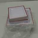 100 Pcs Square Plastic Plates Disposable Dinnerware Set 50 Guests 9.5, 6.5 In Heavy Duty Dinner Plates with Rim Square Plastic Plates for Graduation Wedding Party Events (Red Rim)