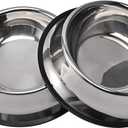 2Packs Stainless Steel Dog Bowl with Anti-Skid Rubber Base for Small/Medium/Large Pet, Perfect Dish, Pets Feeder and Water Choice Puppy Cat Kitten (8oz)