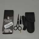 Striking Viking 5-Inch Professional German Beard & Mustache Scissors  Mens Mustache Grooming Kit for Trimming Facial Hair with Beard Comb, Mustache Comb & Carry Case