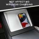 TOPABYTE 3PCS Center Console Accessories for Tesla New Model Y Juniper 2026 2025 Model 3 Highland 2024 Cup Holder Insert, Screen Edge Protector Frame, Wireless Charger Mat Silicone, White