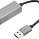 Amazon Basics Aluminum USB 3.0 Gigabit Ethernet Adapter, Gray, 1.97 x 0.83 x 0.59 inches