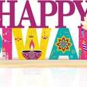 COCHIE Metal Happy Diwali Sign, Indian Festival of Light Table Centerpieces Decorations for Home, Office, Shelf, Mantel, Indoor, Traditional Party Supplies Decor (Diwali)