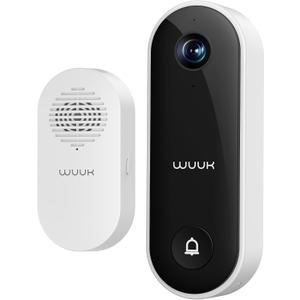 WUUK Doorbell Camera Wired with Chime, 2K Video Doorbell, Face Recognition, Human and Motion Detection, 24/7 Recording, No Subscription, Requires Existing Doorbell Wiring, 16-24V AC, 2.4 GHz WiFi Only