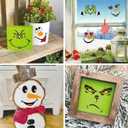 Christmas Snow Man Face Stencils for Painting on Wood, Snowmans for Crafts Reusable Wood Burning Drawing Art Paint Patterns for Wall Cake Cookie Canvas Furniture Paper (face5in25)