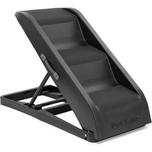 PetSafe Happy Ride Side Door Dog Stairs for Cars & SUVs, Foldable Back Seat Dog Steps with 3 Heights