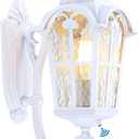 LONEDRUID Dusk to Dawn Sensor Outdoor Porch Light White Exterior Wall Lantern Modern Outside Sconce Lighting Fixtures Waterproof Wall Mount Lamp for House Garage Patio Entryway