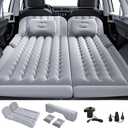 Car Air Mattress SUV Air Mattress, SUV Mattress Camping Bed with Travel Pillow Air, Foot Pier, Air Pump, Inflatable Mattress for Car Grey