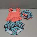 Mioglrie Toddler Swimsuit Girl 2t 3t Swimsuit Girls Toddler Bathing Suit Girl Beach Swim Suit Two Piece Green Red Bikini Swimwear Tankini Set, 2-3Y