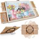 ALL4JIG 1000 Pieces 2-in-1 Tilting & Rotating Puzzle Board, 30.16" x 22.44"Adjustable Angle Puzzle Board with 4 Drawers & Clear Protective Cover, Birthday Gift for mom