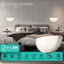 13 inch Dimmable LED Wall Sconce, Half Moon Wall Light Fixture, 3000K/4000K/5000K Color Temperature Adjustable, Modern Bathroom Vanity Light FixturesSuper Bright 950 Lumen (Brushed Nickel)