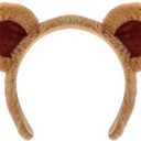 DaliDali Brown Bear Ears Headband Adult Bear Costume for Halloween Festival Cosplay Party, Bear Ear Headband Hairband for Makeup Face Washing, Bear Ears Costume, Fashion Hairband for Makeup (1 Count (Pack of 1))