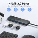 Acer USB Hub 4 Ports, Multiple USB 3.0 Hub, USBA Splitter for Laptop with Type C Power Port, Extender for A Port Laptop, PC, Desktop and More (2ft)