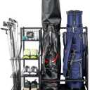 Mythinglogic Golf Storage Garage Organizer, Golf Bag Storage Stand and Other Golfing Equipment Rack, Extra Storage Rack for Golf Clubs