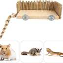 Hamster Climbing, Wooden Hamster Climbing Small Pet Climbing Toy with NaturalLog Material for Pets to Rest Play (Screw Type)