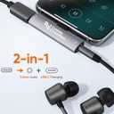 CableCreation USB C to 3.5mm Headphone and Charger Adapter, 2 in 1 Type-C to 3.5mm Audio Hi-Res with PD Fast Charge, USB C to Aux with Charging Dongle for iPhone 16 15 Pro Max, Galaxy 24+, Pixel, iPad