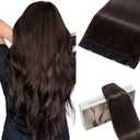 5 Clip One Piece Clip in Hair Extensions Real Human Hair 18 Inch Human Hair Clip in Extensions Dark Brown 3/4 Full Head Hair Extensions Clip ins Long Straight 50g