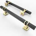 Asidrama 10 Pack 5 Inch(128mm) Matte Black and Gold Kitchen Cabinet Handles, Cabinet Pulls Kitchen Cabinet Hardware for Cupboard Drawer Pulls (5" Hole Center)