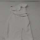 One Shoulder Ruffle Dress Side Split Bodycon Bandage Dress Wedding Guest Dress (Small, White)
