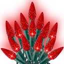 Dazzle Bright C6 Christmas String Lights, 100 LED 33 FT Waterproof Connectable Green Wire Fairy Lights, 8 Modes Christmas Lights for Indoor Outdoor Home Garden Yard Xmas Tree Decorations (Red)