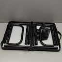 Anbte Folding Camping Table with Storage Net, Pure Black Aluminum 2ft Picnic Table 23.2" x 16" Outdoor Table Adjustable Height Max 27.5", Lightweight, Waterproof, Portable Handle for Travel Cooking